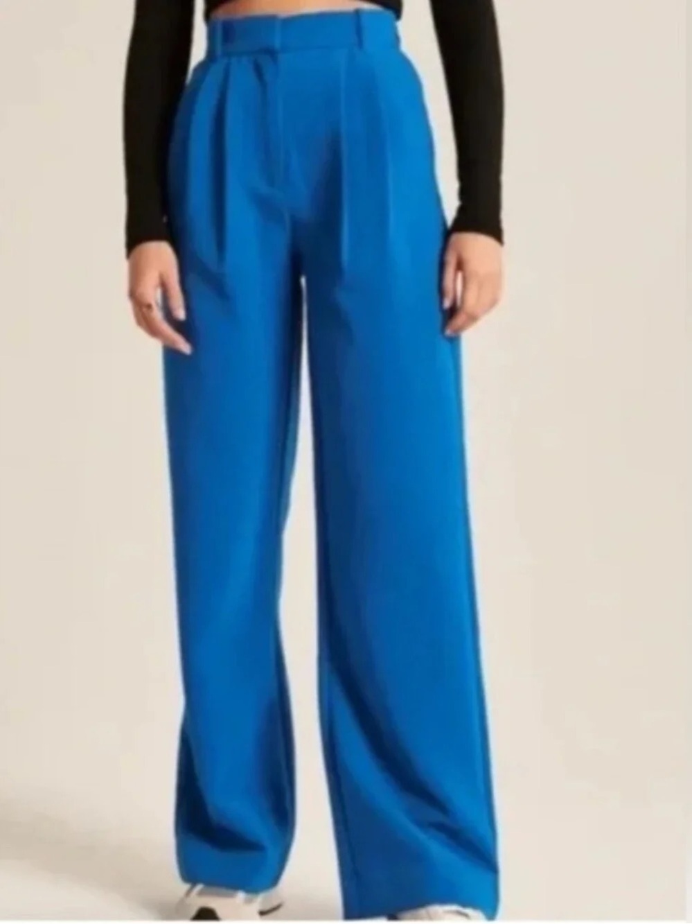 NEW Abercrombie & Fitch Sloane Tailored Wide Leg Pants in Cobalt Blue Size 27